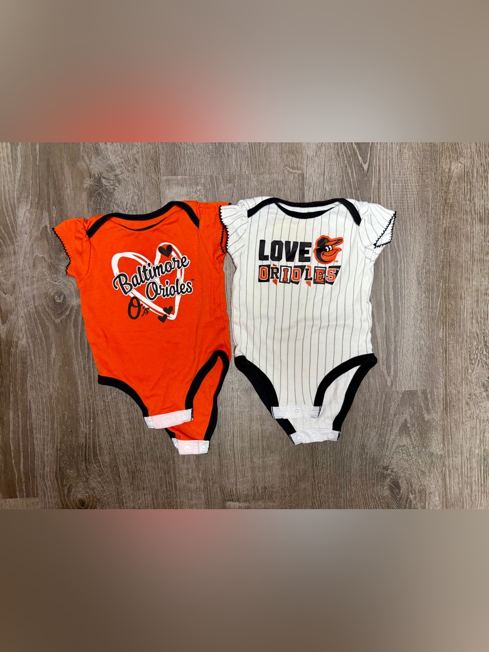 Baby Girls' One-Piece Bodysuit Set - Orange & White